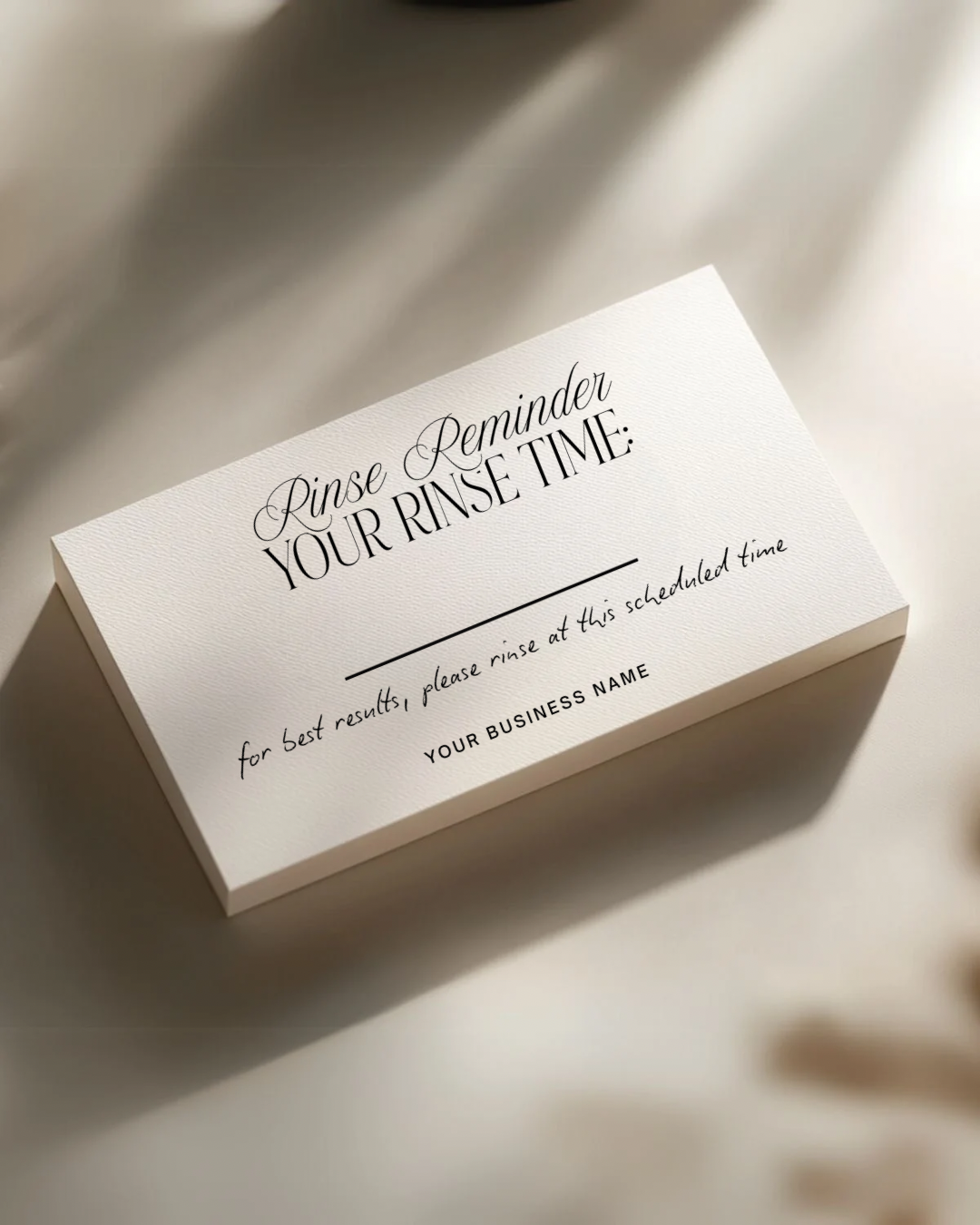 Rinse Reminder & Guide — Client Card Template