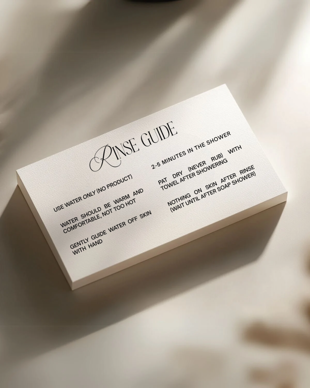 Rinse Reminder & Guide — Client Card Template