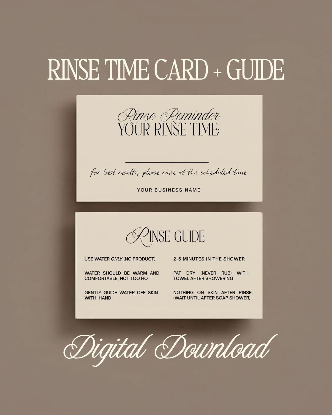 Rinse Reminder & Guide — Client Card Template